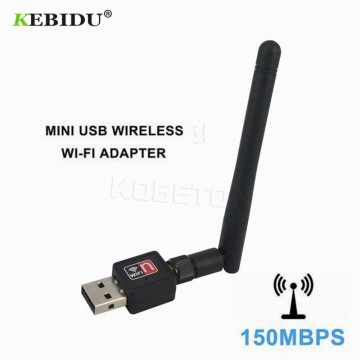 KEBIDU Mini USB Wifi Adapter 150Mbps 2dB Antenna Network Lan Card PC Wi-fi Receiver 802.11b/n/g High Speed USB wi fi Ethernet