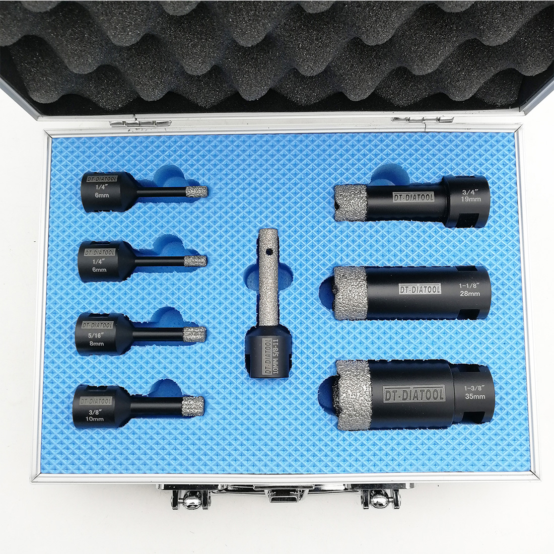 DT-DIATOOL set boxed Diamond Drilling Bits Vacuum Brazed Diamond Drill Core Bits Sets Hole Saw 5/8-11 Thread for Tile Ceramic