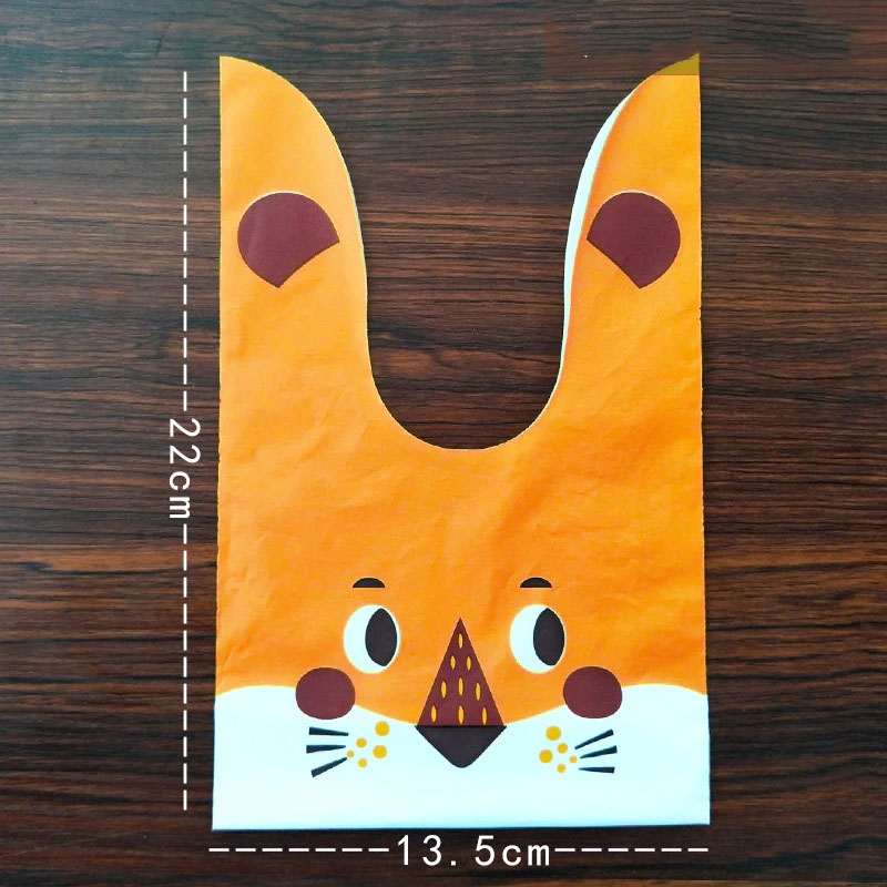 50 PCS Rabbit Long Ear Cute Wedding Party Goodie Bags Packing Cake Bonbonniere Gift Bag Candy Present Cow For Sweets Packaging