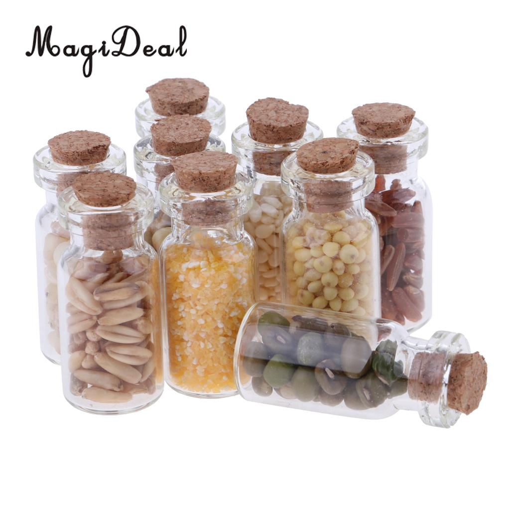 1/12 Scale Dollhouse Mini Miniature Glass Jar With Dried Food for Dolls House Restaurant Kitchen Decor Accs Pretend Play Toys