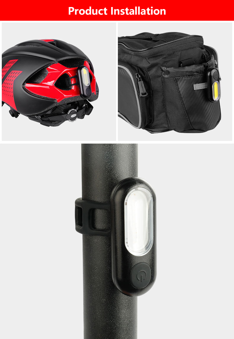 LED USB Rechargeable Bicycle Light Warning Light Bike Lights Tail Light COB Highlight Cycling Light Night Riding Helmet Light