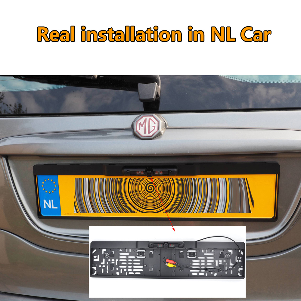 Wireless Night Vision IR Rear View camera EU License Plate Frame Car Reverse Camera waterproof Back Up Camera for monitor