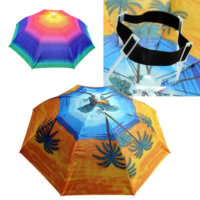 Fishing Camping Headwear Cap Head Hat UK 2019 Fishing Apparel Fishing Caps Outdoor Foldable Sun Umbrella Golf