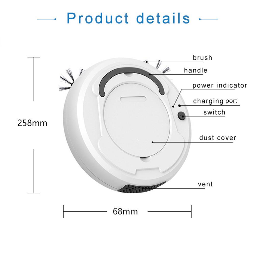 3-In-1 Multifunctional Robot Vacuum Cleaner 1800Pa Auto Smart Sweeping Strong Suction Wet Dry Vacuum Cleaner Home 400ml Dust Box
