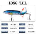 1PCS Fishing Lure Artificial Bait Hard Plopper Soft Rotating Tail Fishing Tackle