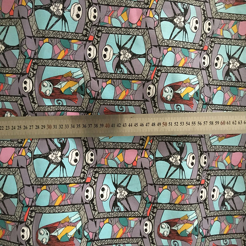 Fashion Skull Fabric 100%Cotton Fabric Beauty Girl Devil Skull Print Fabric Quilting Patchwork Sewing Dress Clothing 105cm Wide