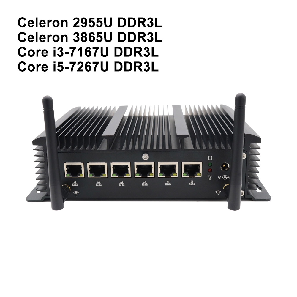 Topton Industrial Mini PC Intel Core i5 8265U i3 6157U 6 Lans Firewall Router Pfsense Server 2*RS232 4*USB3.0 HDMI 4G/3G AES-NI