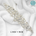(1PC) crystal wedding belt pearl bridal rhinestone sash for bridal accessories silver applique WDD0974