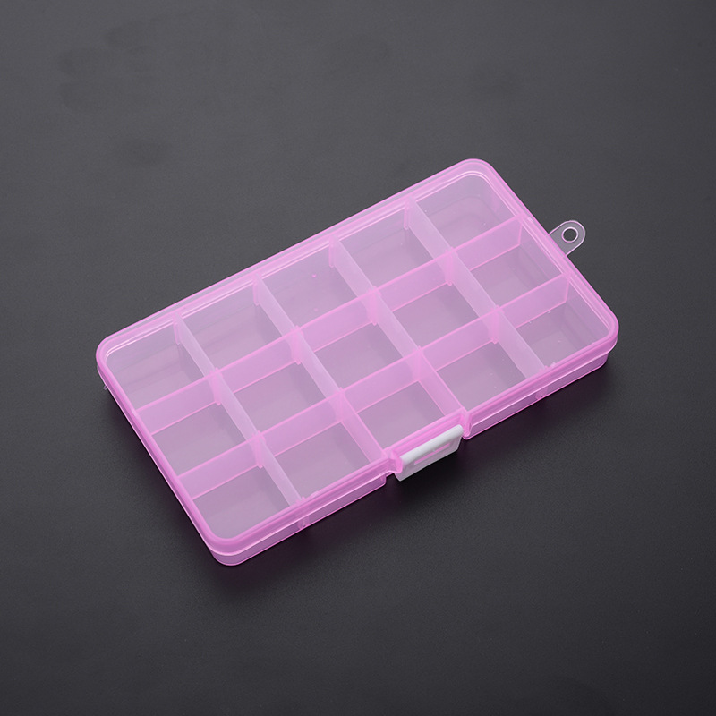 15 Grid Adjustable Storage Box Plastic Box Jewelry Accessories Box Parts Sorting Box Components Packaging Box Storage Case