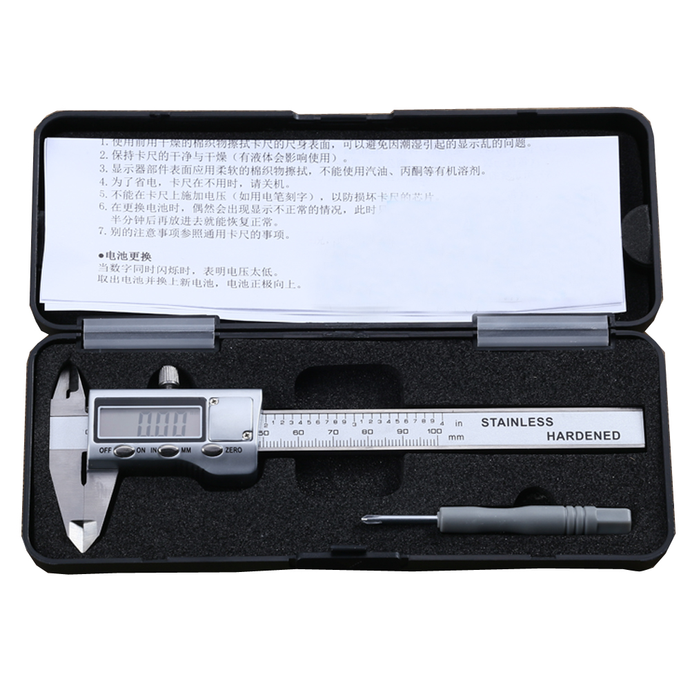 Metal 4-Inch 100mm Stainless Steel LCD Electronic Digital Gauge Vernier Caliper Micrometer Measuring Tools Digital calipers