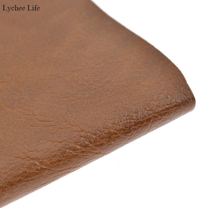 Lychee Life Vintage Garment Crafts Artifical Leather Handmade Fabric DIY Sewing Clothes Decoration Accessories For Unisex
