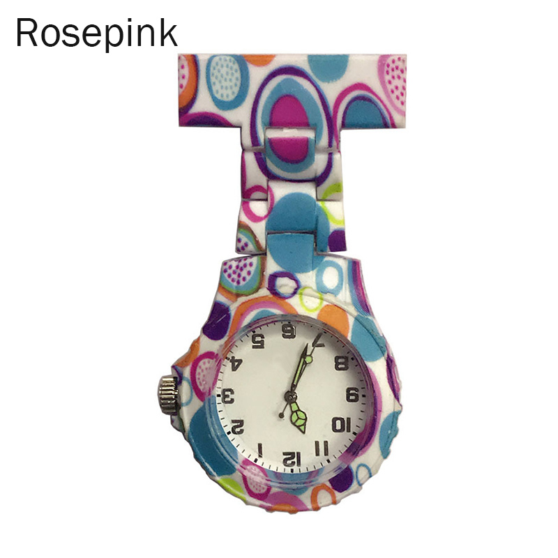 Colorful Silicone Round Dial Quartz Pocket Nurse Watch Quartz Brooch Doctor Nurse Hanging Watches TT@88