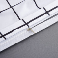 Liv-Esthete Fashion Classic Black Grid Bedding Set Double Queen King Bed Linen Soft Duvet Cover Pillowcase Flat Sheet For Adult