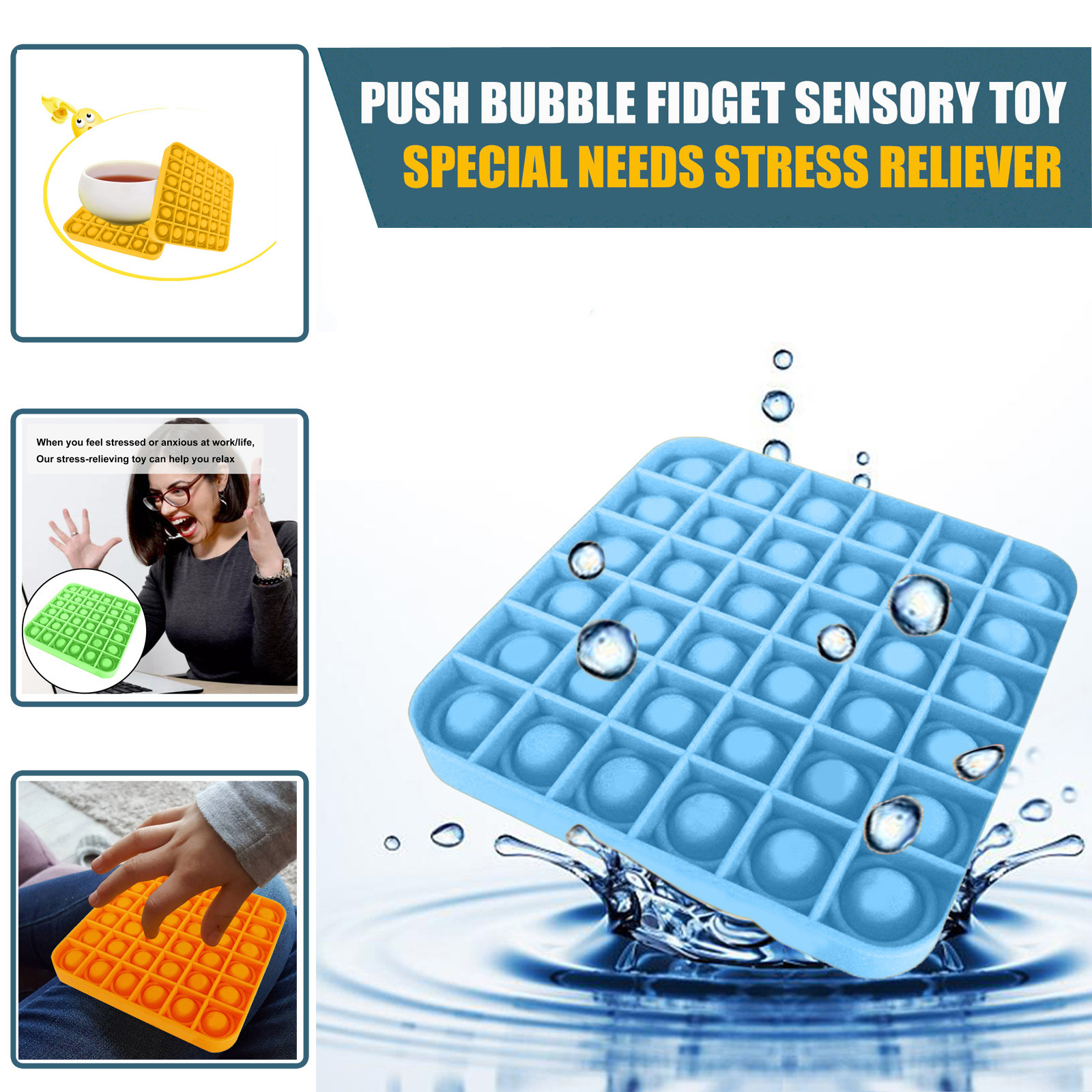 Push Bubble Fidget Sensory Toy Autism Special Needs Stress Reliever Toy Funny Children Pop-it Game Toy подарки на новый год