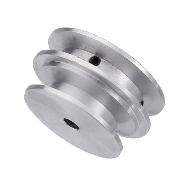 1pc Aluminum Alloy Double Groove 60&50MM Pulley Wheel 8-20MM Fixed Bore Pulley for Motor Shaft 10MM Round Belt