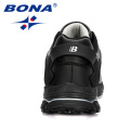 BONA 2020 New Style Cow Split Running Shoes Men Sneakers Light Shoes Outdoor Jogging Trainers Male Sport Shoes Walking Footwear