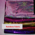 140cm x 100cm Square sequins fabric Encrypted color flash background cloth Mosaic wedding wall bar stage fabric rainbow colorful