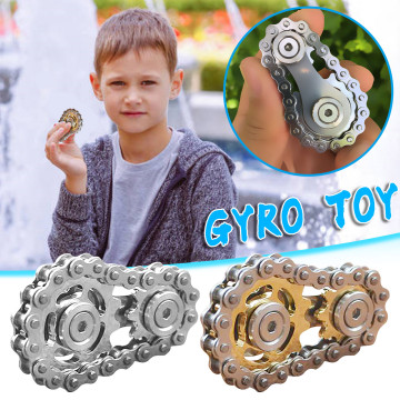 Fingertip Toys gyro Sprocket Flywheel Fingertip Fidget Spinner Metal Toy Gear Chain Roadbike Spinner Kids Christmas Gifts