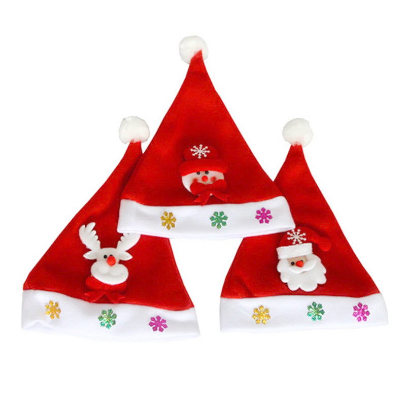 1PC 2020 Christmas Hats Adults Kids Costume Santa Claus Snowman Reindeer Festival Party Hat Ornament For Children New Year Gifts