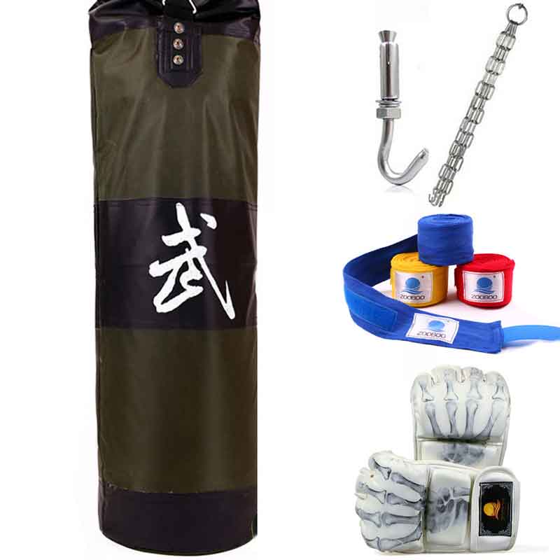 100cm Boxing Sandbags Striking Drop Hollow Empty Sand Bag with Chain Martial Art Training Punch Target Punching Bag Sandbag