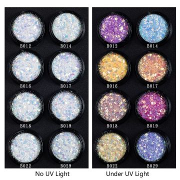 UV Color Change Mica Powder Sunlight Reactive Sequain Glitter Resin Jewelry DIY 54DC