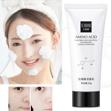 60ml Whitening face cleanser Amino Acid Facial Cleanser Deep Fresh Hydrating Moisturizing Foam Brightening face wash