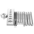 New Fashion 1 Set of 11 Die Punch Tool Snap Rivet Setter Base Kit For DIY Leather Craft Tools