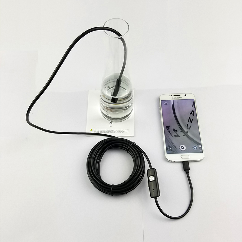 7mm Endoscope Camera Micro USB Mini Camcorders 10 M Flexible IP67 Waterproof 6 LED Borescope Inspection Camera Android Loptop