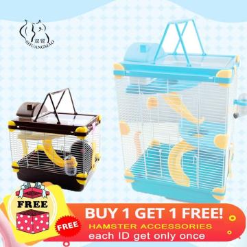 hamster cage Three layer Castle Travel carry cages Small Pet House hamster Toy Accessories squirrel cage Supplies Recommended