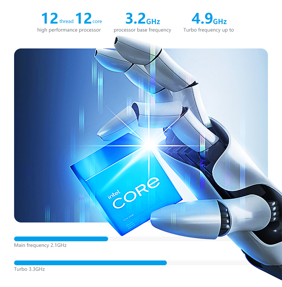 Ultra HD quality 1920*1080 resolution, clear anddelicate picture quality,breathtaking Strong configurationIntel processor's large memoryquickly enters the work Integrated graphics supportThe configuration is fully evolved to the highest optional 12thgener