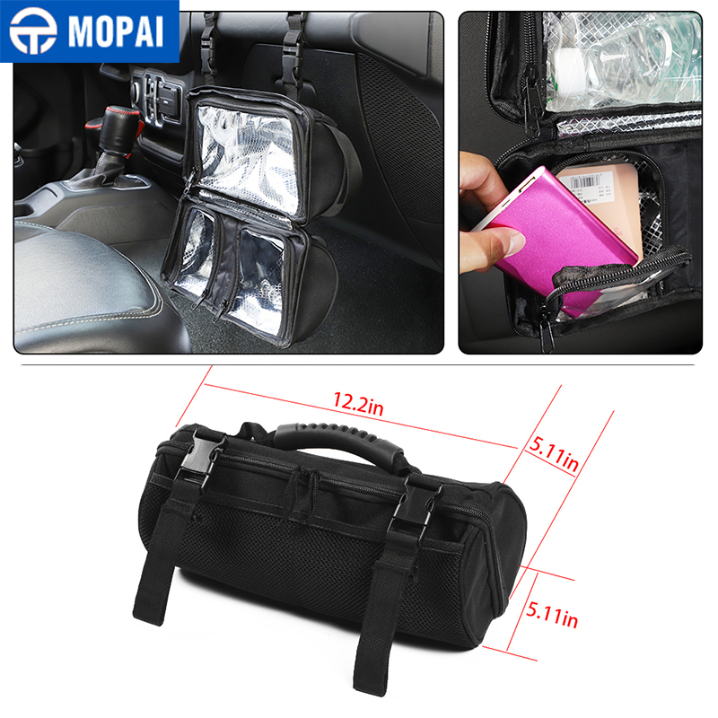 MOPAI Stowing Tidying Car Seat Copilot Handle Storage Bag Insulated Bag for Jeep Wrangler TJ JK JL JT 1996-2020 Accessories