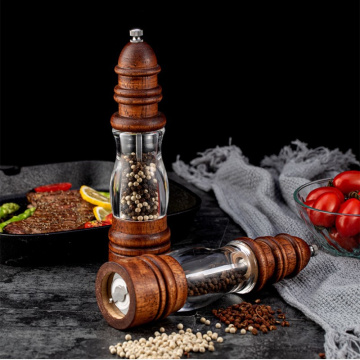 8 inch Manual Pepper Grinder Wood Sea Salt Pepper Spice Grinder Handheld Pepper Mills Home Household Restaurant Kitchen Tools