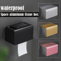 Toilet Tissue Box Space Aluminum Paper Shelf Household Waterproof Wall-mounted Paper Holder Punch-free Installation Rack