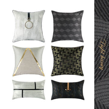 45x45/50x30cm mordern luxury black cushion cover jacquard pillowcase sofa decorative white texture pillow cover backrest