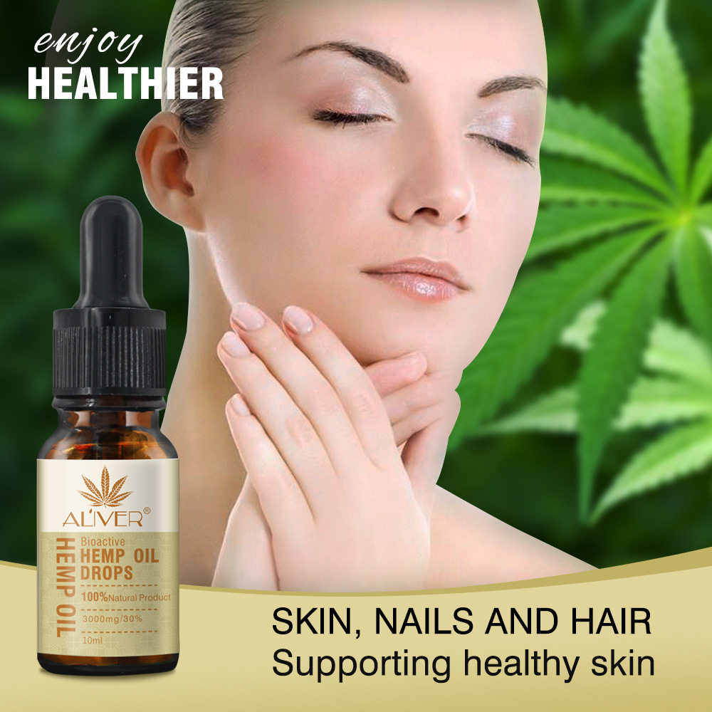 Aliver Herbel Organic Hemp Seed Oil Massage Essential Oil CBD Oil Soomthing Pressure Pain Improve Sleep Relieve Stress 10ml