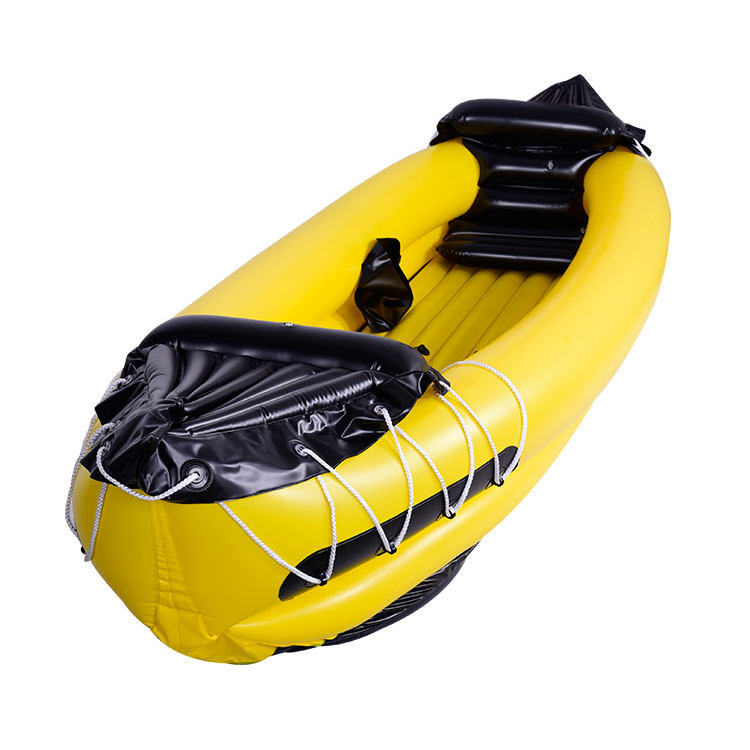 Custom Yellow Pvc Inflatable Kayak 3 Person Raft 2