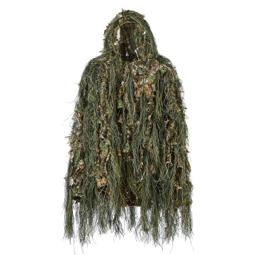 Ghillie Suit Hunting Woodland 3D Bionic Leaf Disguise Uniform Cs Camouflage Suits Set Jungle Train Hunting Cloth