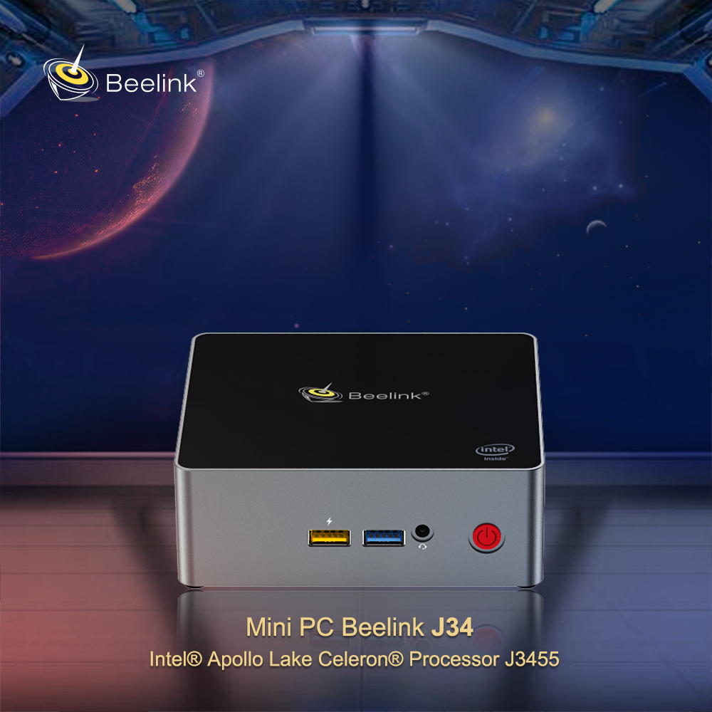 Beelink J34 Mini PC Windows 10 J3455 Apollo Lake Celeron Processor 8GB 128GB 256GB 512GB 1000M LAN BT4.0 USB3.0 Mini PC