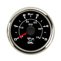 52mm Waterproof Oil Pressure Gauges 0-5 Bar 75 Psi Oil Press Meter with 8 Color Backlight Stainless Steel Bezel Gauge