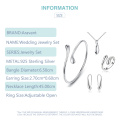 Aravant 925 Sterling Silver Fashion Small Water Drop Necklace Chain Bracelet Earrings Rings Sets Wedding Jewelry Set For Women