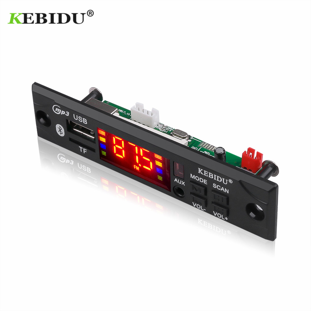 Kebidu Wireless Bluetooth 5V 12V MP3 WMA Decoder Board MP3 Player Car Audio USB TF FM Radio Module with Remote Control For Car