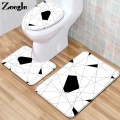 Microfiber Bath Mat Anti-Slip Toilet Carpet Home Decoration U-Shaped Toilet Rug and Shower Room Absorbent Foot Rug Set