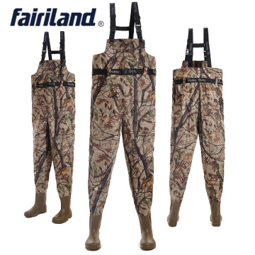 41-46 size chest wader with wading boots wading pants Camouflage color Taiwan 420D Nylon Super Tough fishing waders