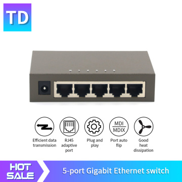 TD GLTEG1005D Gigabyte Network Switch 1000M 5*RJ45 Port Wall Mount Network Switch Auto MDI/MDIX Plug&Play