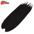 18 22 inch 3D Cubic Twist Crochet Hair 12 Strands/pack Ombre Synthetic Braids Hair Extension For Black African Women