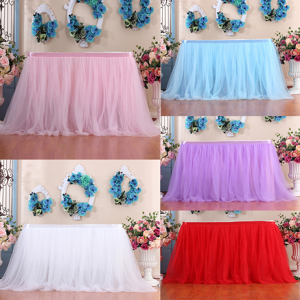 1PCS Table Skirt Cover 39Inch Baby Shower Tableware Birthday Wedding Festive Party Decor Table Cloth Home Decorations Supplies