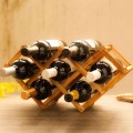 1pc Wine Bottle Holder Creative Collapsible Retro Wooden Wine Racks Decorative Cabinet Wood Shelf Wine Bottle Holder