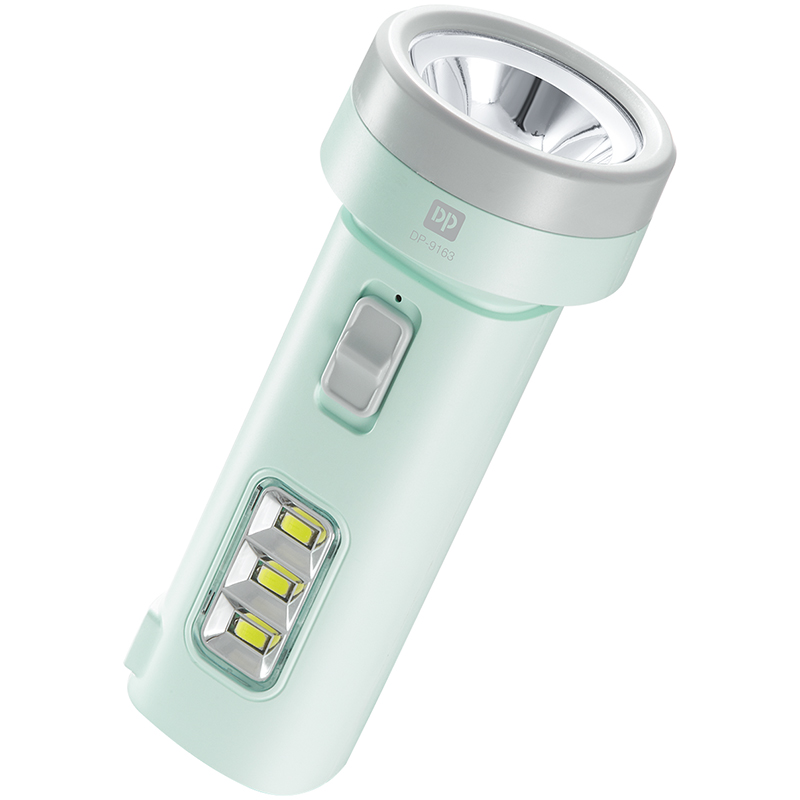 9162-1-Portable Rechargeable LED Torch with 3W Power and Side Light