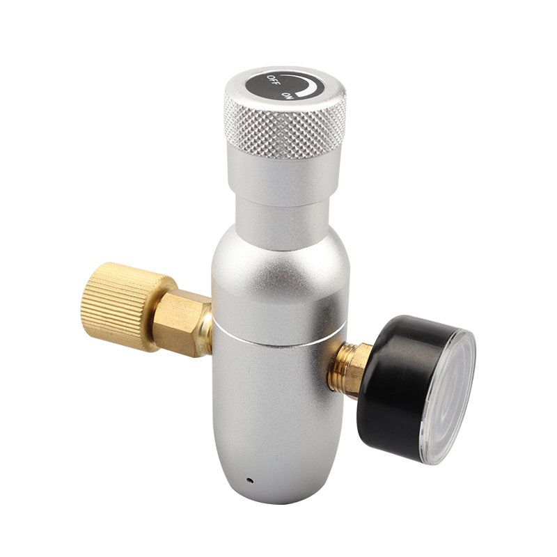 Mini CO2 Charger Stainless Steel Gas ball lock fitting Portable Beer Keg CO2 Regulator,3/8" thread co2 thread Suitable fo picnic