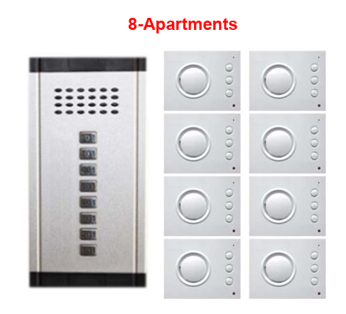 New Building 2-wired hands-free indoor phone Direct Press Key audio intercom doorbell Audio Door Phone system for 8 apartments